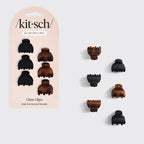 Kitsch Recycled Plastic X-Small Claw Clips 6pc Set in Black & Tort