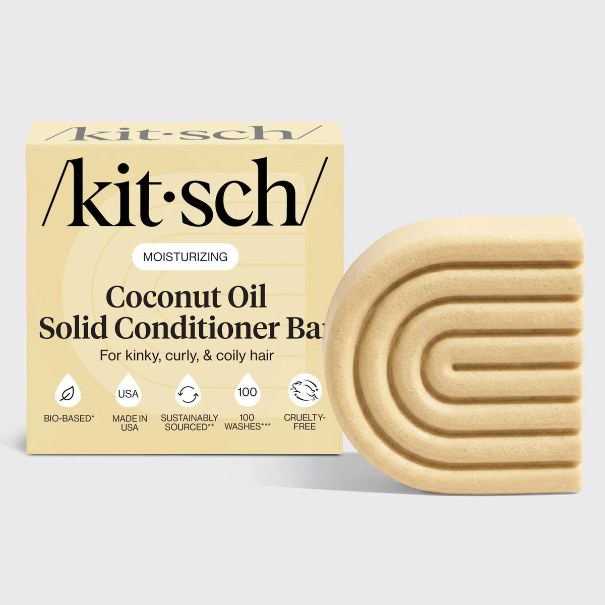 Kitsch Coconut Oil Conditioner Bar for Soft, Shiny, Nourished Hair