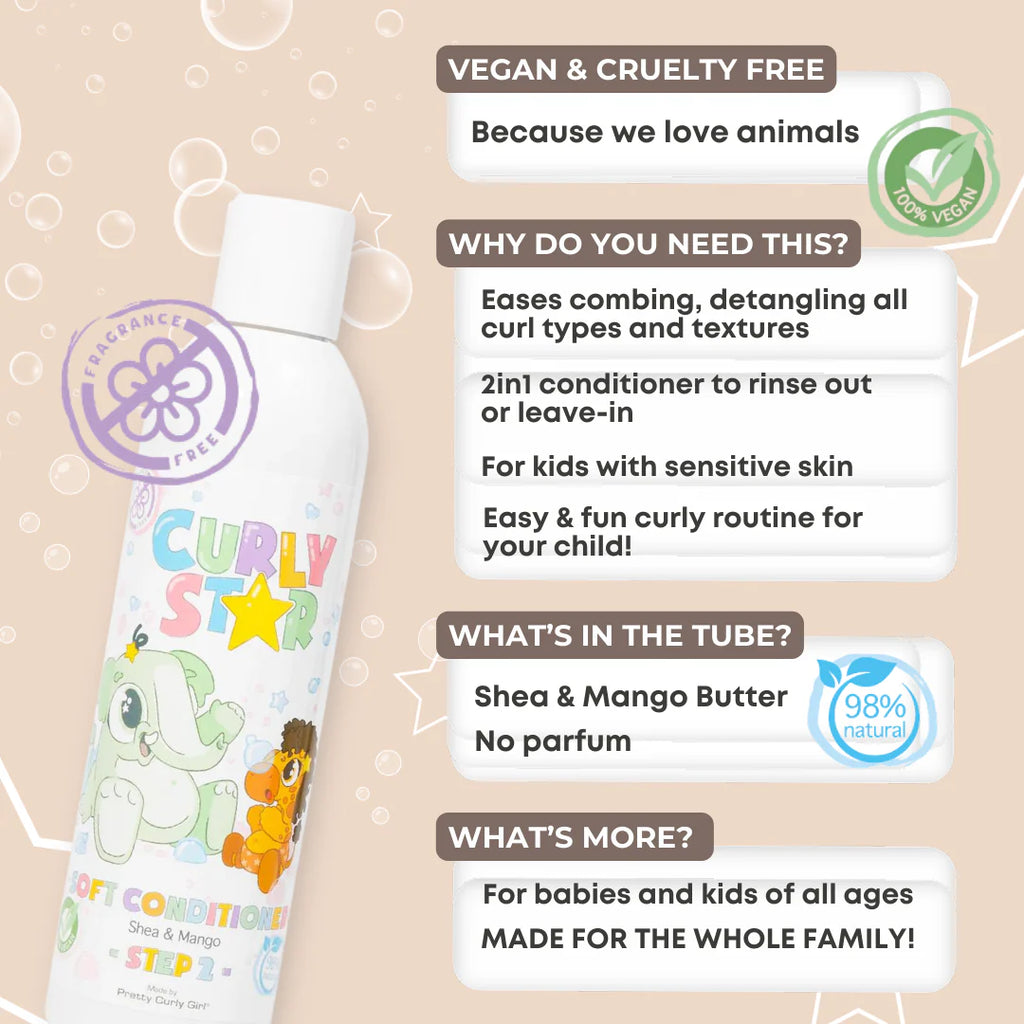 Curly Star Fragrance Free 2in1 Soft Conditioner 250ml - Harlequin Hair