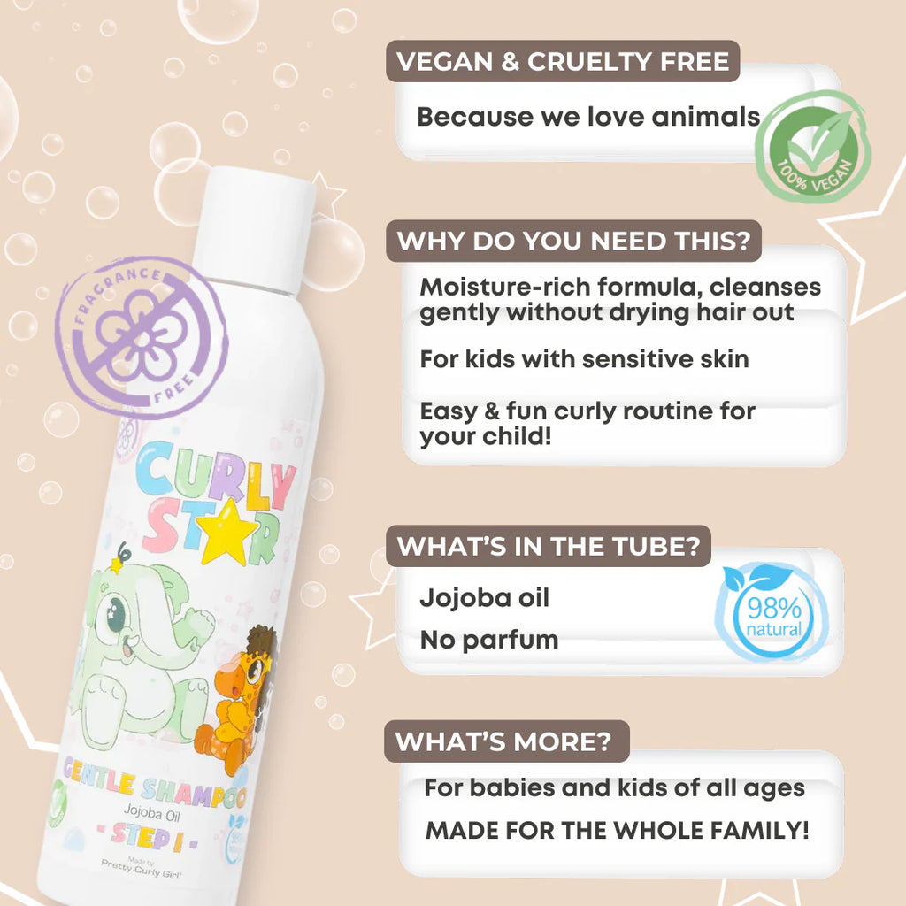 Curly Star Fragrance Free Gentle Shampoo 250ml - Harlequin Hair