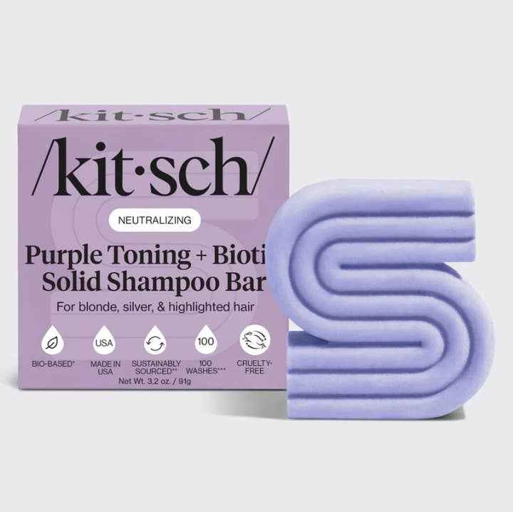 Kitsch Purple Toning Shampoo Bar for Blondes & Grey Hair - Vibrant Hair Care Solution