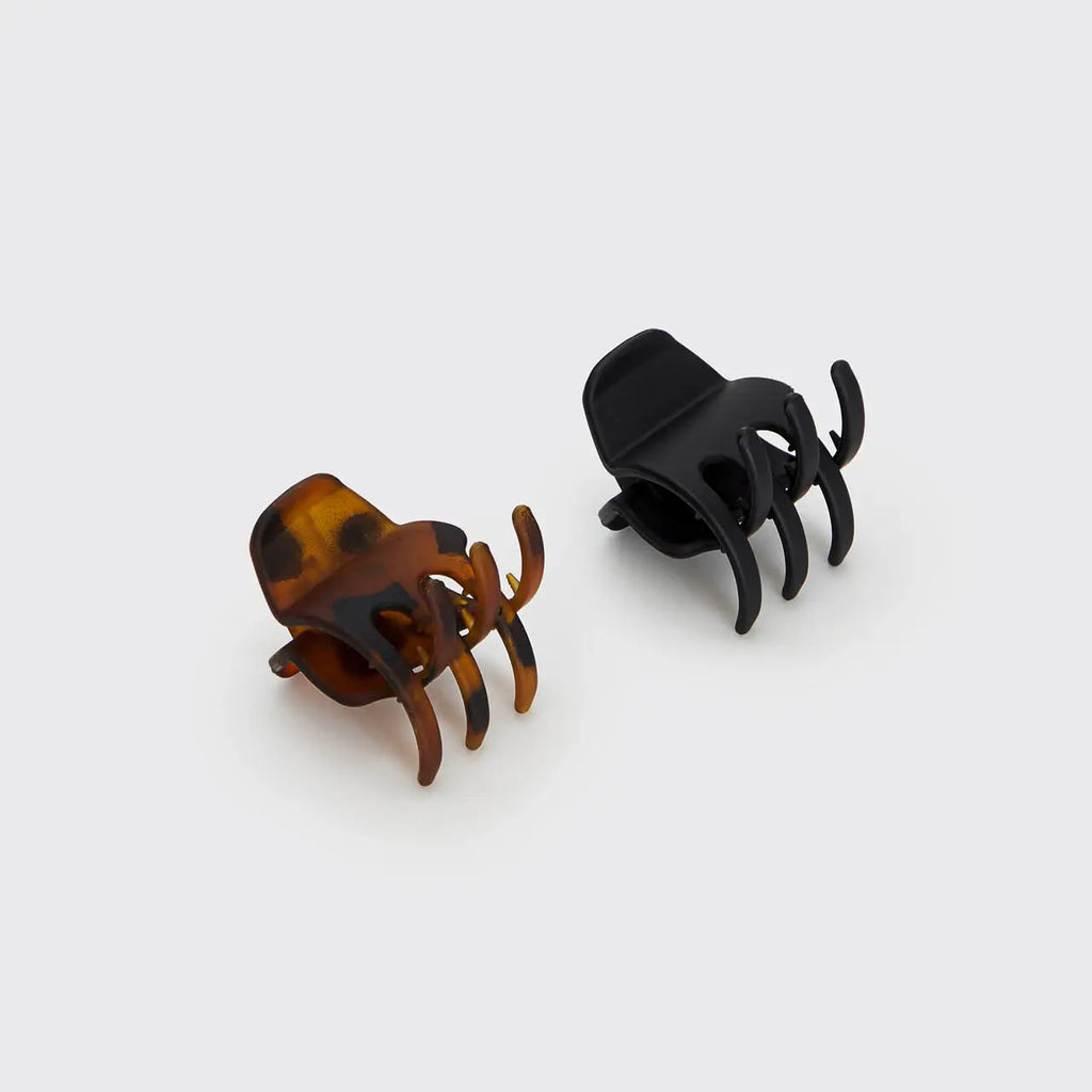 Kitsch Eco-Friendly Medium Claw Clips 2pc Set - Black & Tort for Sustainable Hair Styling
