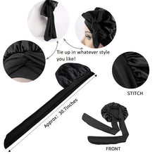 Load image into Gallery viewer, Rizvan Reversible Large Satin Sleep Bonnet - Harlequin Hair

