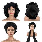 Rizvan Reversible Large Satin Sleep Bonnet - Harlequin Hair