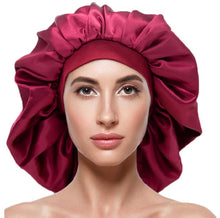 Load image into Gallery viewer, Rizvan Reversible Large Satin Sleep Bonnet - Harlequin Hair

