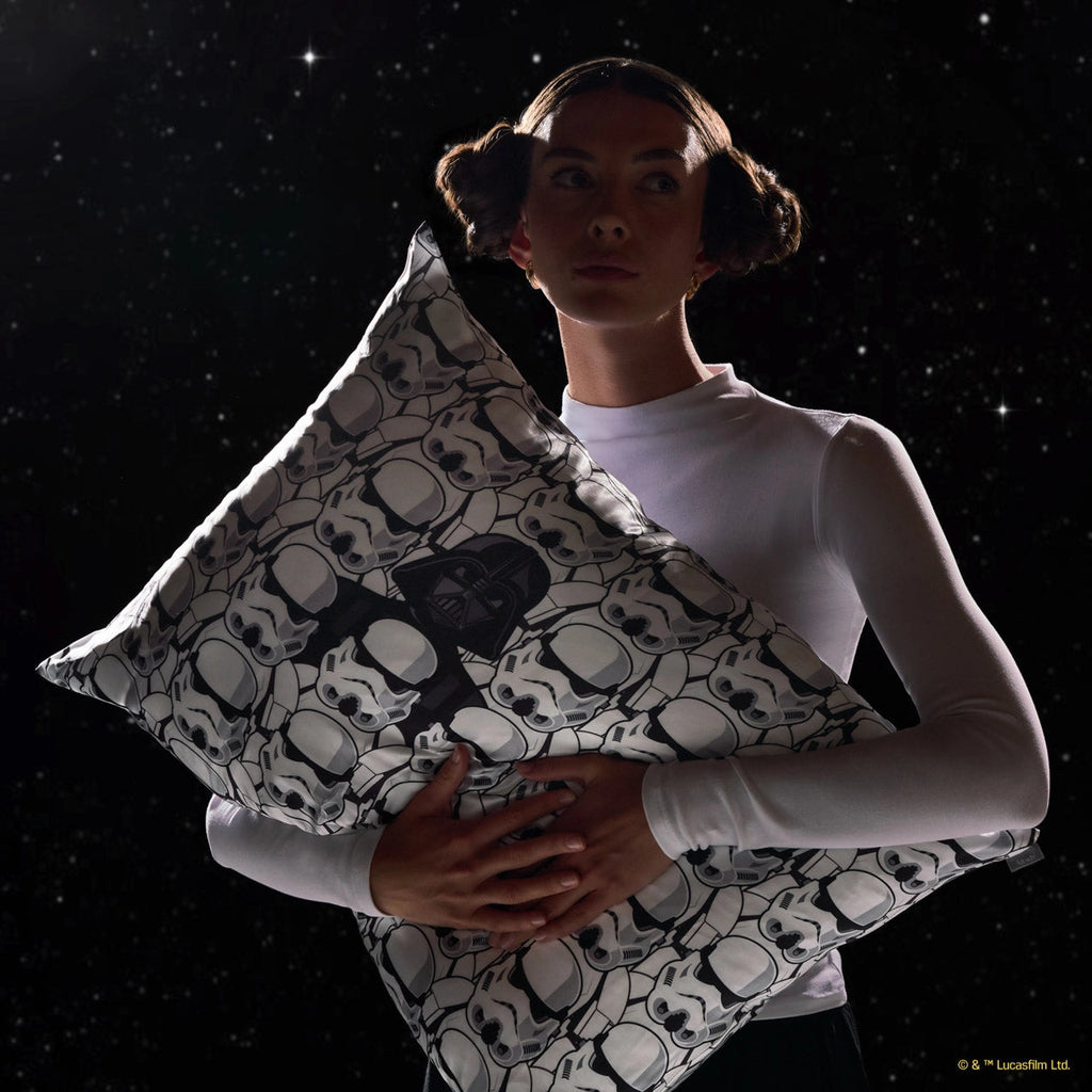 Kitsch Star Wars™ & Kitsch Satin Pillowcase in Darth Vader & Stormtroopers kitsch