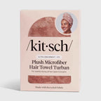 Kitsch Plush Microfiber Hair Towel Turban in Terracotta for Effortless Drying and Styling